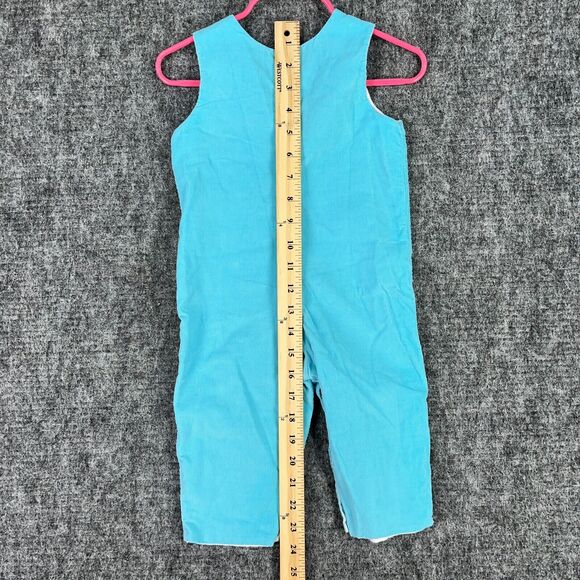 Mulberry St One Piece Baby Girl 18M‎ Blue Corduroy Christmas Reindeer Overalls - Picture 6 of 7